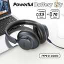 BERIBES Upgraded Hybrid Active Noise Cancelling Headphones with Transparent Modes,70H Playtime Bluetooth Headphones Wireless Bluetooth with Mic, Deep Bass,3.5MM Cable,Soft-Earpads,Fast Charging-Black
