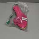 OYOANGLE Women's Fringe Trim Satin Open Toe Flat Slide Sandals Summer Casual Slip on Dressy Sandals  (8, Hot Pink)