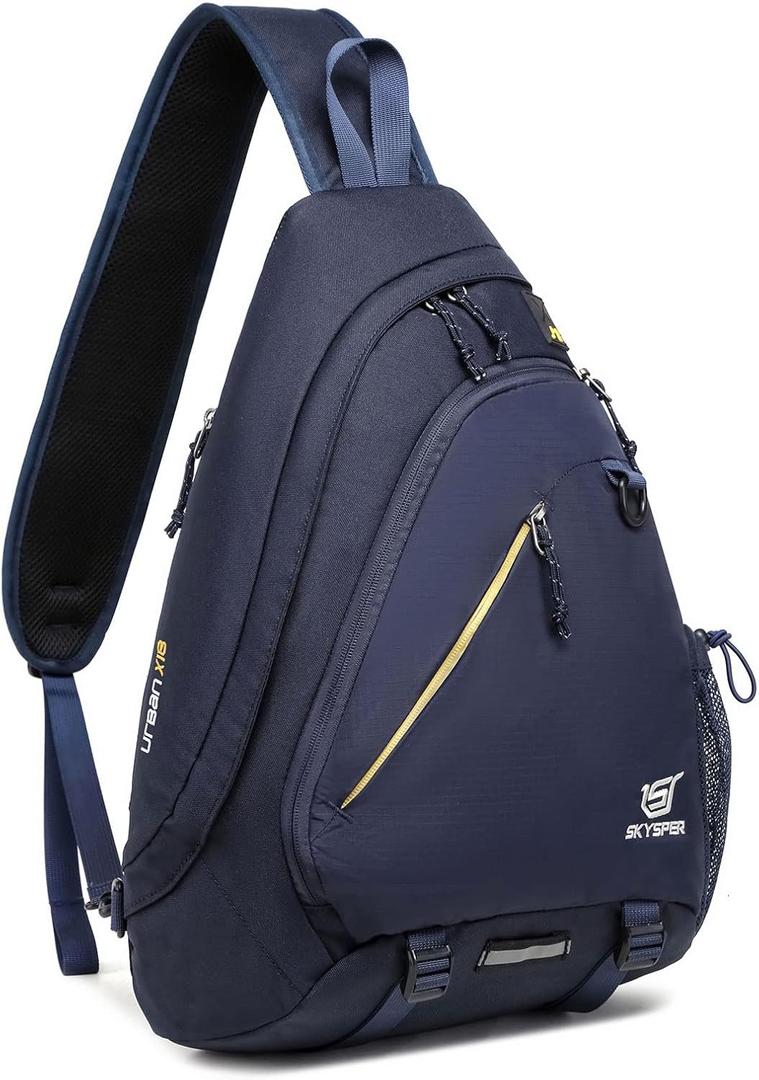 SKYSPER Sling Laptop Bag (Up to 13 Inch) - 18L Crossbody Sling Backpack Travel Shoulder Bag Hiking Daypack for Men Women(Navy blue)