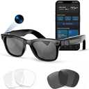 AI Smart Glasses with Voice Assistant, 8MP HD Camera Glasses, 1080P Video Recording Sunglasses, Dual Core Chip Noise Reduction, RealTime Translation, Interchangeable Blue Light & UV Protection Lenses