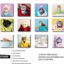 3 x 2026 Wall Calendar,Cats Calendar 2026,Cat bathing Monthly Wall Calendar, 12" x 24" Open,Family Planner Calendar Organizer with funny cat Images, for Cats Lovers