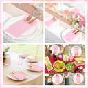 60 Pcs Pink Linen-Feel Paper Napkins with Built-in Flatware Pocket, Mother's Day Pocket Linen Napkin Prefolded Cloth Like Paper Napkins Bulk for Anniversay Wedding Baby Shower Birthday Bridal Party