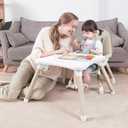 Gofirst 6 in 1 Baby High Chair,Convertible High Chairs for Babies and Toddlers/Booster Seat/Table and Chair Set,Babies Feeding Chair/5-Point Harness,4-Position Removable Tray&PU Cushion Baby Highchair