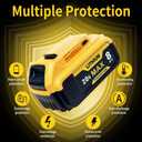 2Pack 20V 8.0Ah Lithium Replacement for Dewalt 20V Max Battery,Compatible with DeWalt 20v Battery DCB203 DCB204 DCB206 DCB202