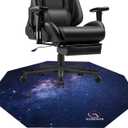 Office & Gaming Chair Mat for Hardwood Floor - 39 Inch, Anti-Slip, Scratch Resistant Octagon Carpeted Mat
