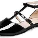 DREAM PAIRS Girls Dress Shoes Mary Jane Flats for Little Girls Party Shoes with T Strap (4 Big Kid, Black)