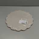 60 Pcs Rose Gold Glitter Paper Placemats, 13.5 Inch Disposable Scalloped Placemat Round Sparkle Table Place Mats Decorative Paper for Baby Shower Tea Garden Party Wedding Birthdays Banquet