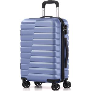 Coolife Carry On Luggage Airline Approved with Spinner Wheels, Hard Shell Suitcase TSA Lock Lightweight Travel Luggage 20-inch,Blue