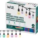 WiZ Connected 48FT Color Changing Outdoor String Lights - Water and Weatherproof - Adapter Included - Control with Wiz Connected App - Works with Voice Control