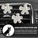 6PCS Rhinestone Flower Car Vent Clips,Cute Car Air Vent Clips for Dashboard Decorations,Shining Vehicle Accessories Interior Clip Used on Auto SUV Vents for Women Girls (Silver)