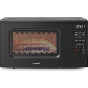 COMFEE CMO-C20M1WB Countertop Microwave Oven, 0.7 cu.ft Small Microwave with 11 power levels,Turntable Reset Function, Speedy Cooking, Weight/Time Defrost, Memory function, Children Lock, 700W (Modern Black)