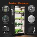 Bstrip Indoor Greenhouse with Grow Light, Oxford Fabric Grow Tent 4-Tier Plant Shelf with Timer for Indoor Plants, Spring Seed Starting, Vegetables, Plant Growth, Size: 5-Tier 59"H Greehouse