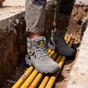 Steel Toe Boots for Men Safety Work Boots ComfortableIndestructible Industrial & Construction Shoes Mens Composite Toe Boots Size 5.5