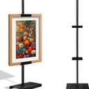 Tabletop Picture Frame Stand, Adjustable Table Easel Stand Up to 25.6", Metal Table Top Easel & Picture Stands for Display, Photo Frames, Artwork, Canvas & Certificates - Black Frame Holder Stand for Tabletop Display (Black)