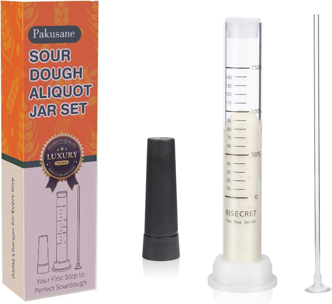 Sourdough Aliquot Jar for Sourdough Starter, Transparent Acrylic Measuring Tube for Dough Rise Tracking, Artisan Bread Baking Tool for Brioche, Panettone & Bakers (white, 1pcs acrylic)