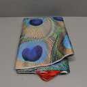 Christmas Tree Skirt 48 Inch Peacock Feather Holiday Decorations for Festive Party Indoor Outdoor Xmas Ornaments