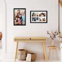9x13 Collage Frame with 4 Openings 4X6 Pictures, Multiple Picture Frame with Mat, Wall or Tabletop Decor, Black Wood Grain (1 Pack)