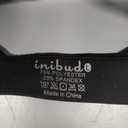 INIBUD Sports Bra for Women Push Up Strappy Workout Top Padded Deep V-Neck Triangle Bralettes with Support Gym (Large, Black & White)