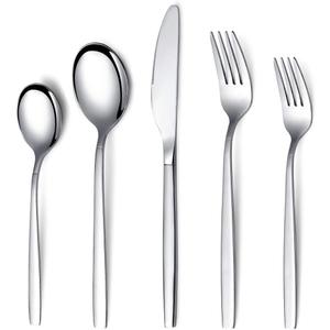 Berglander Flatware Set 40 Pieces, Stainless Steel Flatware Set, Silverware Set Service For 8