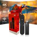 4K HDR Smart TV Stick, Ultra-Portable Android 13 Media Player, 2GB RAM 16GB ROM H313 Quad-Core, Dual-Band 5G WiFi & Voice Remote for Home Theaters and Smart TV Upgrades (Black-White2)