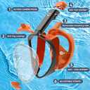 HD Full Face Snorkel Mask, Snorkeling Gear for Adults with 180 Anti-Fog HD View and Detachable Camera Mount, Anti-Leak Snorkel Mask Adult Youth (Small-Medium, Orange)