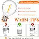 GvvooHome 90 Pack LED G40 Replacement Bulbs for String Lights, Shatterproof Plastic Globe Bulb for Indoor Outdoor Patio Decor, E12 Candelabra Socket Base, Warm White
