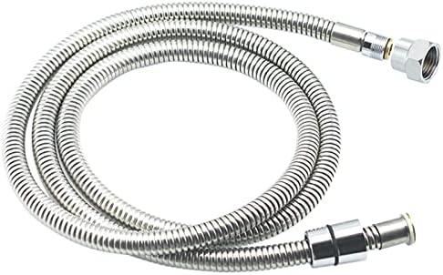 Gnimauhz Stainless steel chrome surface surface pull-out shower pipe, special removable bathtub hose for bathtub faucet Replacement, 2 meters length with adapter