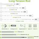 Extra Long Tension Rod 41-118inch Heavy Duty Silver Tension Curtain Rods no Drilling Outdoor Curtain Rod for Patio,Windows,Diameter 1.26inch