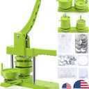 Happizza Button Maker Machine Multiple-Sizes - Pin Maker Machine 1.25 inch+2.25 inch, Interchangeable Button-models Badge Button Press Machine with 200 Sets 32+58mm Button Maker Supplies&Circle Cutter