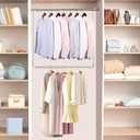 Hanging Closet Rod, 2 Pack Adjustable Width and Height Closet Rods for Hanging Clothes, Premium Stainless-Steel Closet Rod for Ultimate Space Optimization, for Hanging and Drying Clothes, Silver