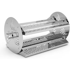 onlyfire 18 inch Round Tumble Rotisserie Basket Cooking Accessory Stainless Steel BBQ Grill Rotisserie Rotating Trays Fits for 1/2" & 3/8" Hexagon, 3/8" & 5/16" Square Spit Rods