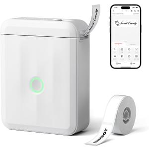 NIIMBOT D110 Upgraded Version Mini Label Maker Machine with Tape, Portable Bluetooth Thermal Printer, Sticker Labeler with Multiple Templates for Office Organization Home Kitchen School, White