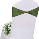 Moss Green Chair Sashes Spandex Green Sashes for Chairs 120 Pack Moss Green Chair Sashes Bands Without Buckle for Bridal Baby Shower Wedding Birthday Banquet Party Decorations