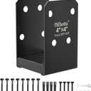 4x4 Stainless Steel Post Base,Internal 3.5 x 3.5 Post Anchor Bracket,Deck Post Base Concrete Support Anchor Base for Deck Railing, Fences, Mailboxes(1Pcs Black)