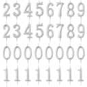 32 Pieces Numeral Birthday Candles Silver Cake Glitter Candles Number 0-9 Cake Decoration for Child's Milestone Birthday Celebration Ten-Year Milestone Anniversary Party Celebration (Silver)