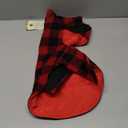 ASENKU Dog Winter Coat, Fleece Doggie Jacket Plaid Reversible Vest Waterproof Windproof Cold Weather Clothes for Small Medium Large Dogs(L,Red)