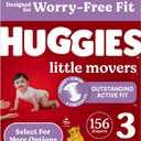 Huggies Size 3 Diapers, Little Movers Baby Diapers, Size 3 (16-28 lbs), 156 Count (6 packs of 26)
