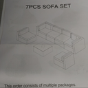 DSF6-ZCBZ003. BROWN WICKER CHAIR CORNER SOFA AND TABLE