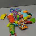 4 PCS Baby Soft Hanging Rattle Crinkle Squeaky Toy - Baby Toys for 0 3 6 9 to 1 Animal Ring Plush Stroller Infant Car Bed Crib Travel Activity Hanging Wind Chime with Teether for Boys Present