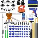 97pcs Dent Puller Kit, Car Dent Puller for Dent Removal, Paintless Dent Removal Kit with Golden Lifter, Bridge Puller, Slide Hammer T-Bar, Dent Remover Tool for Car Refrigerator Door Ding Repair