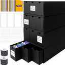 Toploader Storage Box for 3" x 4" 35pt Rigid Card,Holds 1300+ Toploaders,Trading Card Organizer with 12 Drawer Box,48 Dividers,2 Label and 3 Tapes - Perfect Top Loaders Holder and Sports Card Storage