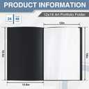 Affrolling 2 Pcs 12"x18" Art Portfolio Folder with 24 Pockets & Black Inner Sheets, Display 48 Pages, Art Portfolio Binder Scrapbook with Plastic Sleeves for Artwork