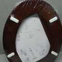 Angel Shield Durable Wood Veneer Natural Toilet Seat Metal Hinged Easy Clean Anti-scratch American Standard(Elongated,Dark Walnut)