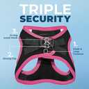 Best Pet Supplies - All Weather Mesh, Reflective, No Pull Harness for Small, Medium Dogs, Cats - Secure with Hook & Loop Fastener, Buckle, Double D-Rings - Pink Trim, M (M (Chest: 16 - 18"))
