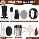 Y-Step 25 PCS Espresso Accessories Kit, Espresso Tamper Kit Coffee Tamper Set, 51mm Espresso Tamper with Spring Loaded Calibrated, 51mm Espresso Puck Screen and Dosing Funnel, WDT Tool, Latte Art Kit