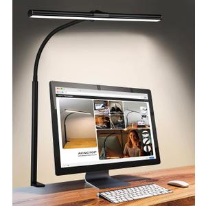 ACNCTOP Desk Lamp for Office Home - Eye-Caring Architect Task Lamp 25 Lighting Modes Adjustable LED Desk Lamp Flexible Gooseneck Clamp Light for Workbench Drafting Reading Study