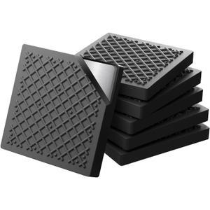 Exercise Equipment Mat 5.11x5.11x0.55in 6pcs, Heavy Duty Thick Steel Embedded Rubber Mat, Anti Slip/Noise Reduction/Vibration Resistance, Treadmills Equipment Pads, Used for Carpets, Wooden Floors