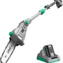 Litheli Cordless Pole Saw, 40V 2.5Ah Battery Pole Saws for Tree Trimming, 10-Inch Pole Saw Battery Powered 16ft/s Cutting Speed Auto Oiling Multi-Angle Electric Pole Chainsaw(Battery&Charger Included)
