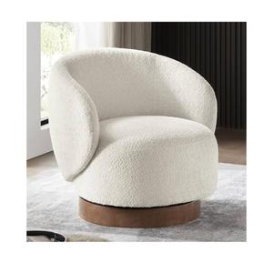 Swivel Accent Chair Round Barrel Armchair Upholstered Performance Fabric for Living Room Bedroom Waitingroom,1 Box,Cream