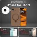 for iPhone 17e / iPhone 16e Case Stand, Slim Liquid Silicone Phone Cases Compatible with MagSafe Magnetic Ring Kickstand Case Full Camera Protection for iPhone 17e / 16e 6.1", Titanium